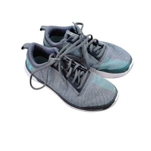 Under Armour Gray & Teal Sneakers Kids Size 3.5 Casual Comfy Athletic Active